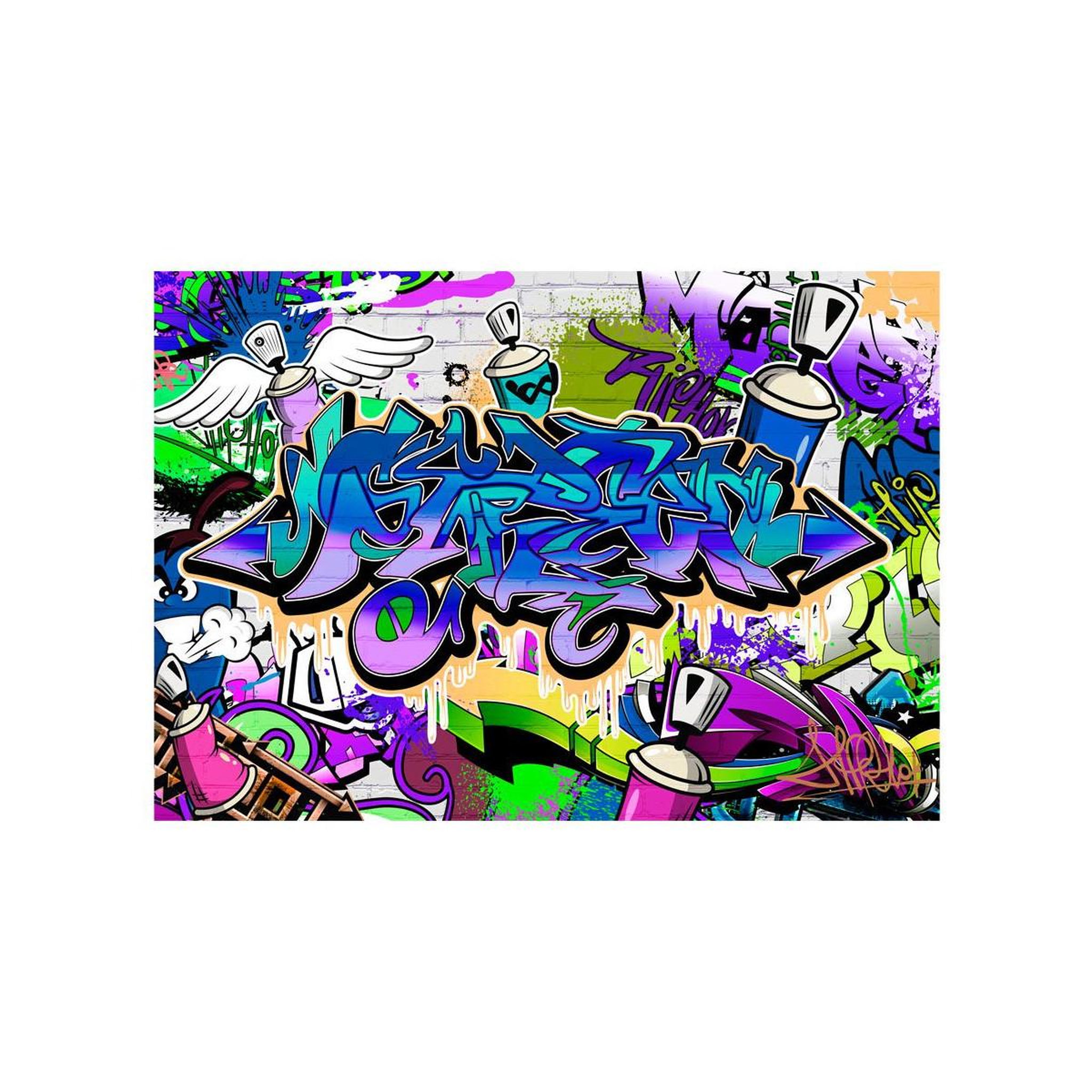 Voir la diapositive 2 : Paris Prix Papier peint  graffiti : violet theme