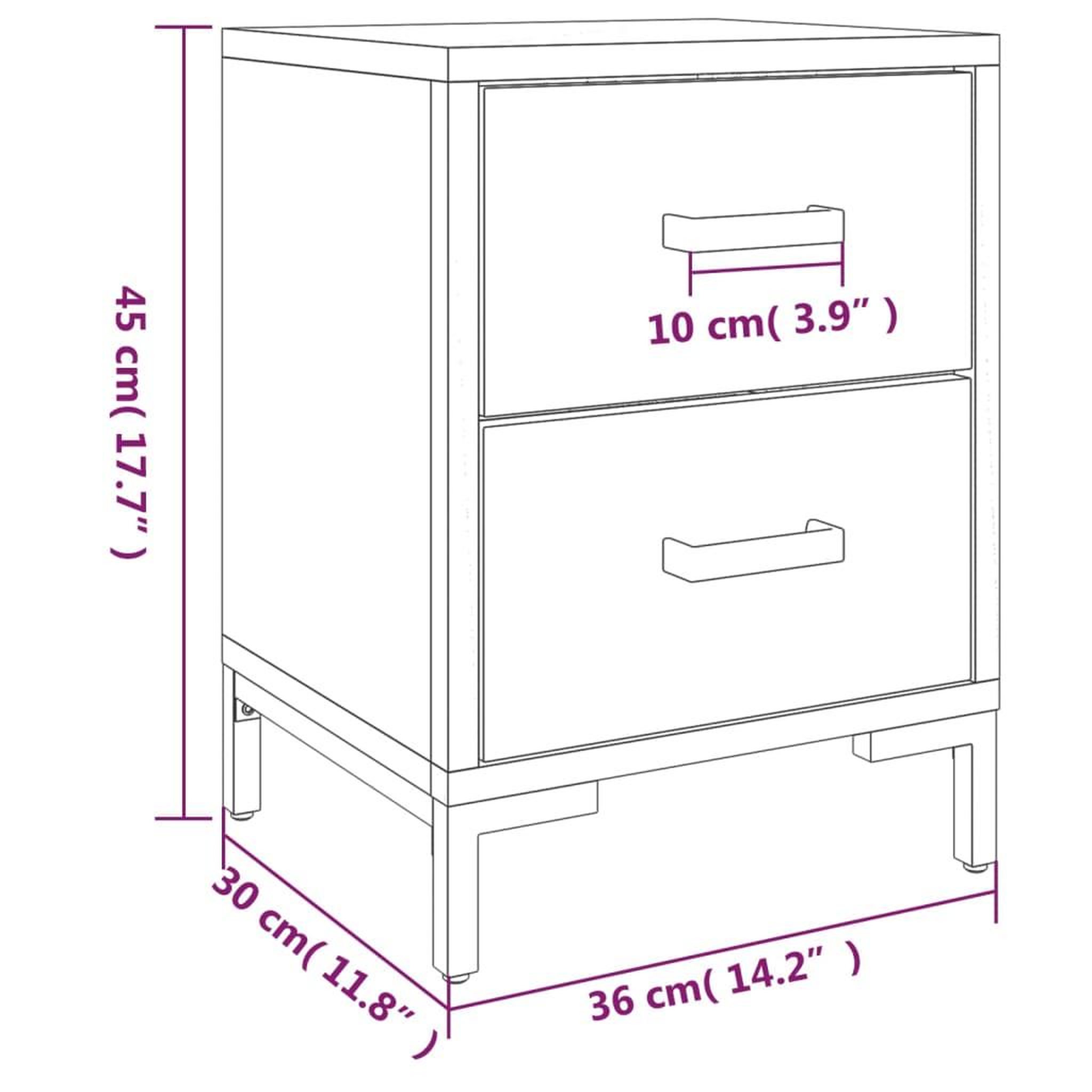 Voir la diapositive 6 : VIDAXL Table de chevet Noir 36x30x45 cm Bois de pin massif
