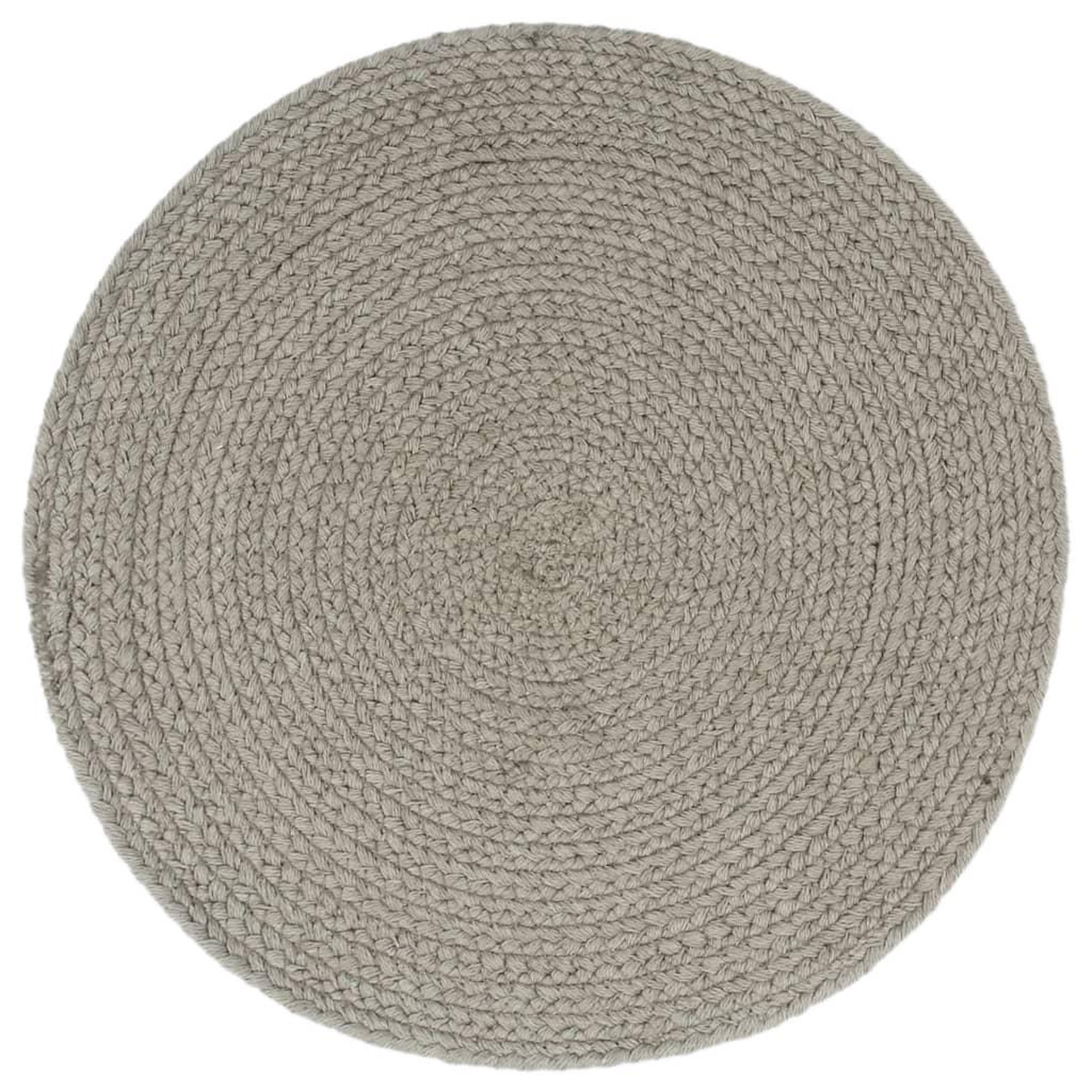 Voir la diapositive 2 : VIDAXL Napperons 6 pcs Gris Plain 38 cm Rond Coton