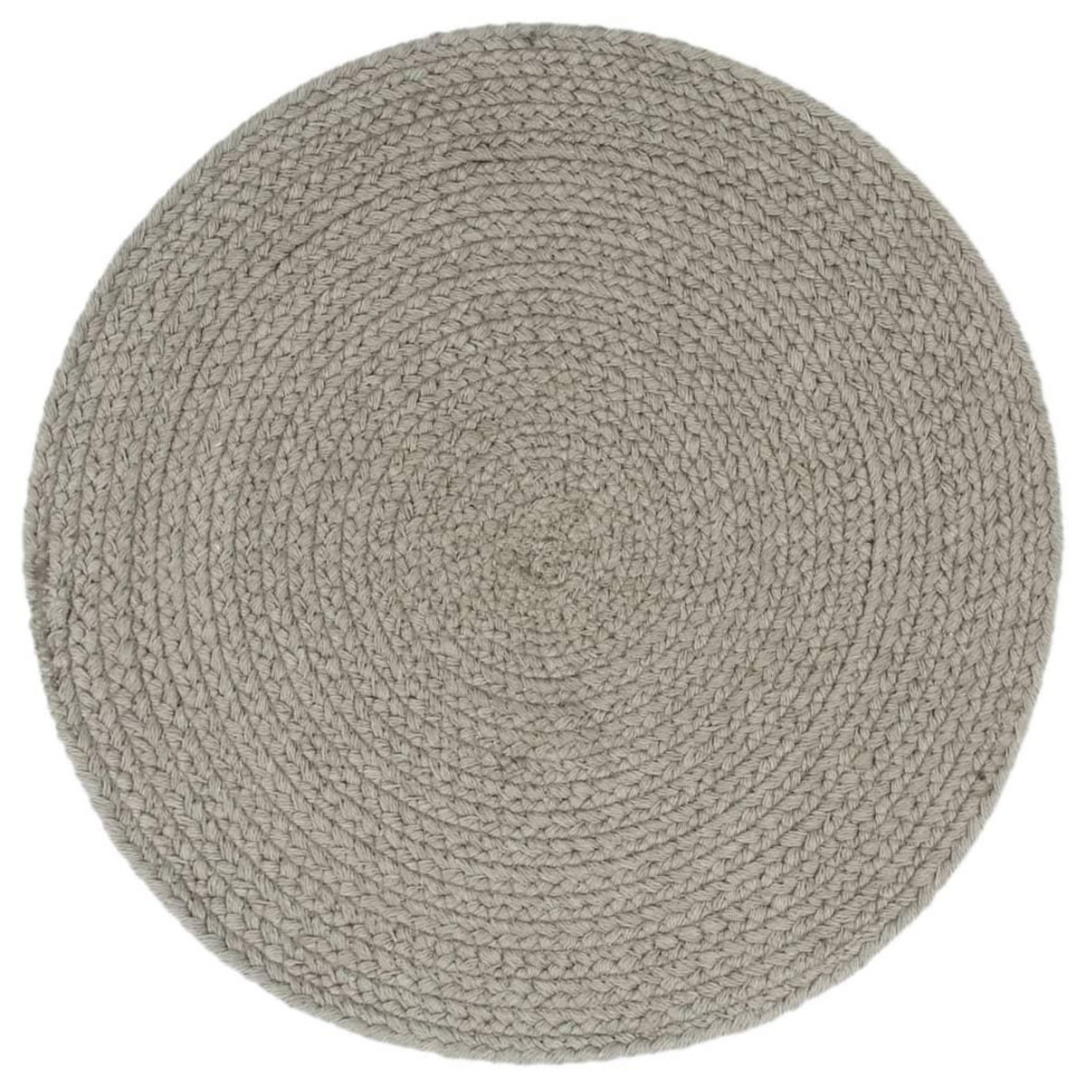 VIDAXL Napperons 6 pcs Gris Plain 38 cm Rond Coton