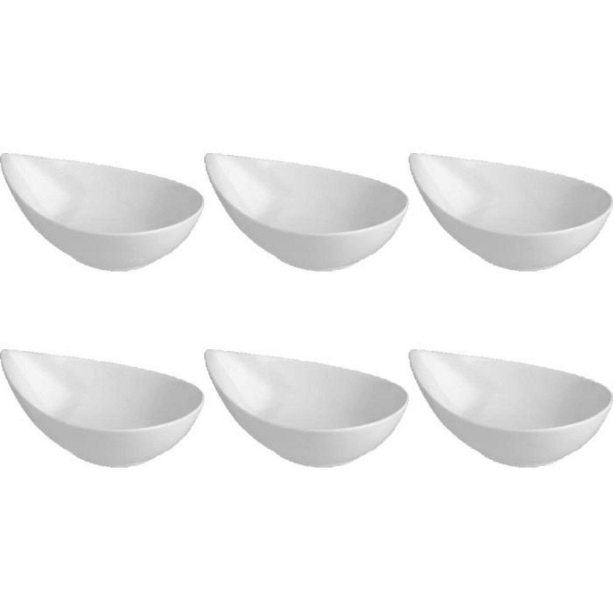 SECRET DE GOURMET Lot de 6 Coupelles Porcelaine  Goutte  21cm Blanc