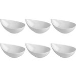 SECRET DE GOURMET Lot de 6 Coupelles Porcelaine  Goutte  21cm Blanc