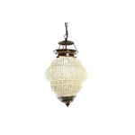 MARKET24 Suspension DKD Home Decor Blanc Métal Verre 25 W 23 x 23 x 33 cm