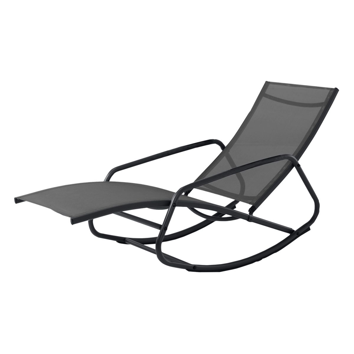 GARDENSTAR Rocking chair acier textilène gris MOUSTIK