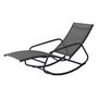 Voir la diapositive 1 : GARDENSTAR Rocking chair acier textilène gris MOUSTIK