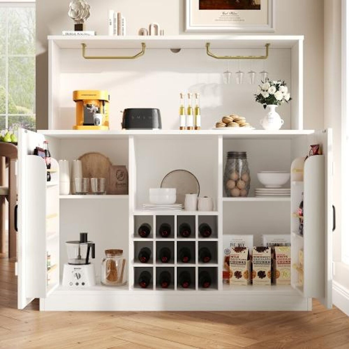 MERAX Buffet de cuisine 2 portes 0 tiroir - 120 cm blanc mdf