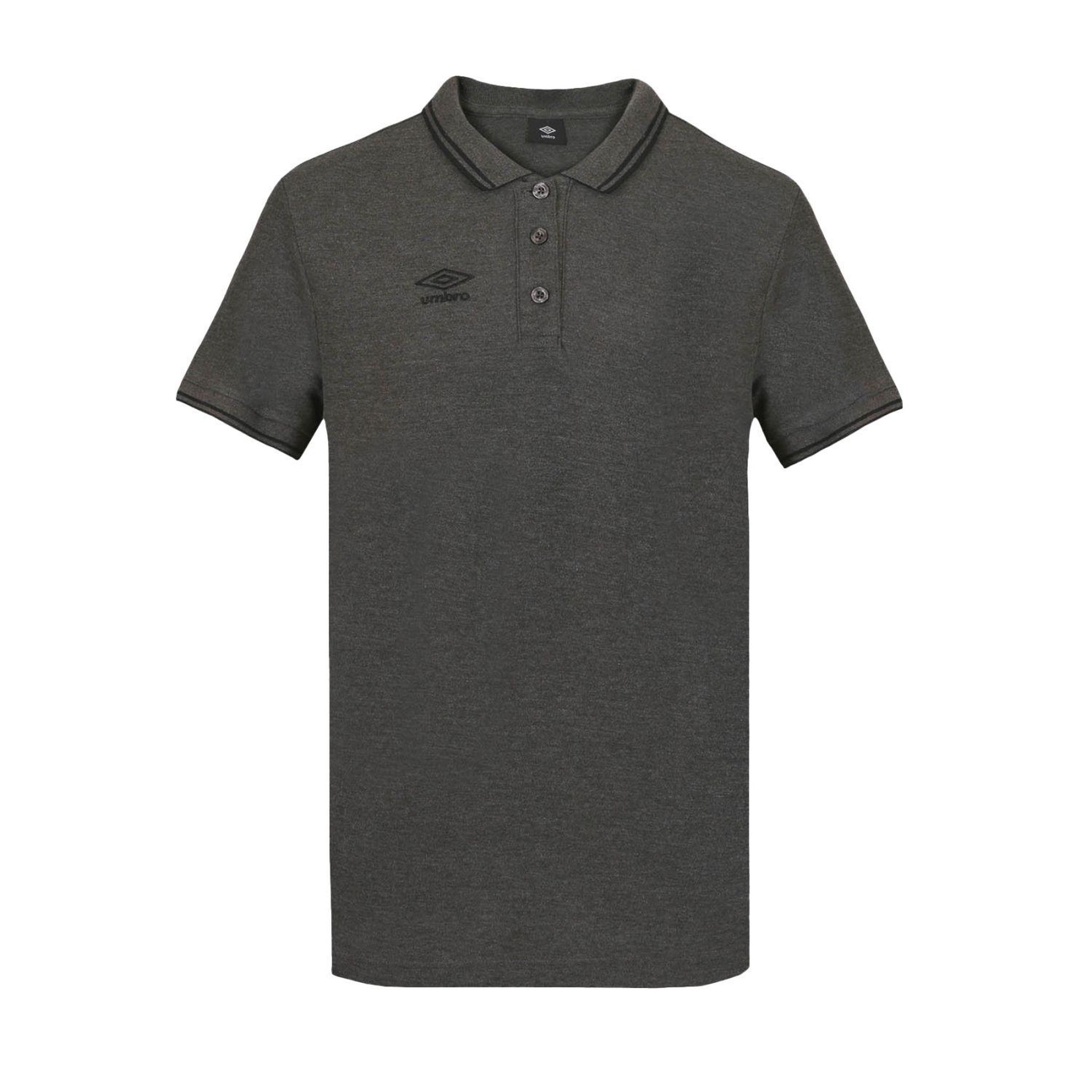 UMBRO Polo homme bicolore en coton pique avec logo brodé 806451. Coloris disponibles : Gris