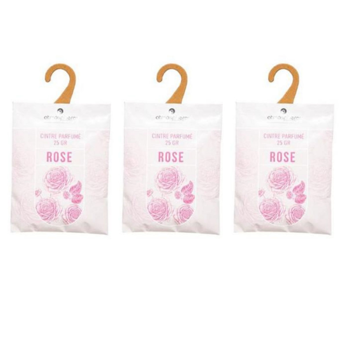 COMPTOIR DE LA BOUGIE Lot de 3 Cintres Parfumés  Accro  14cm Rose