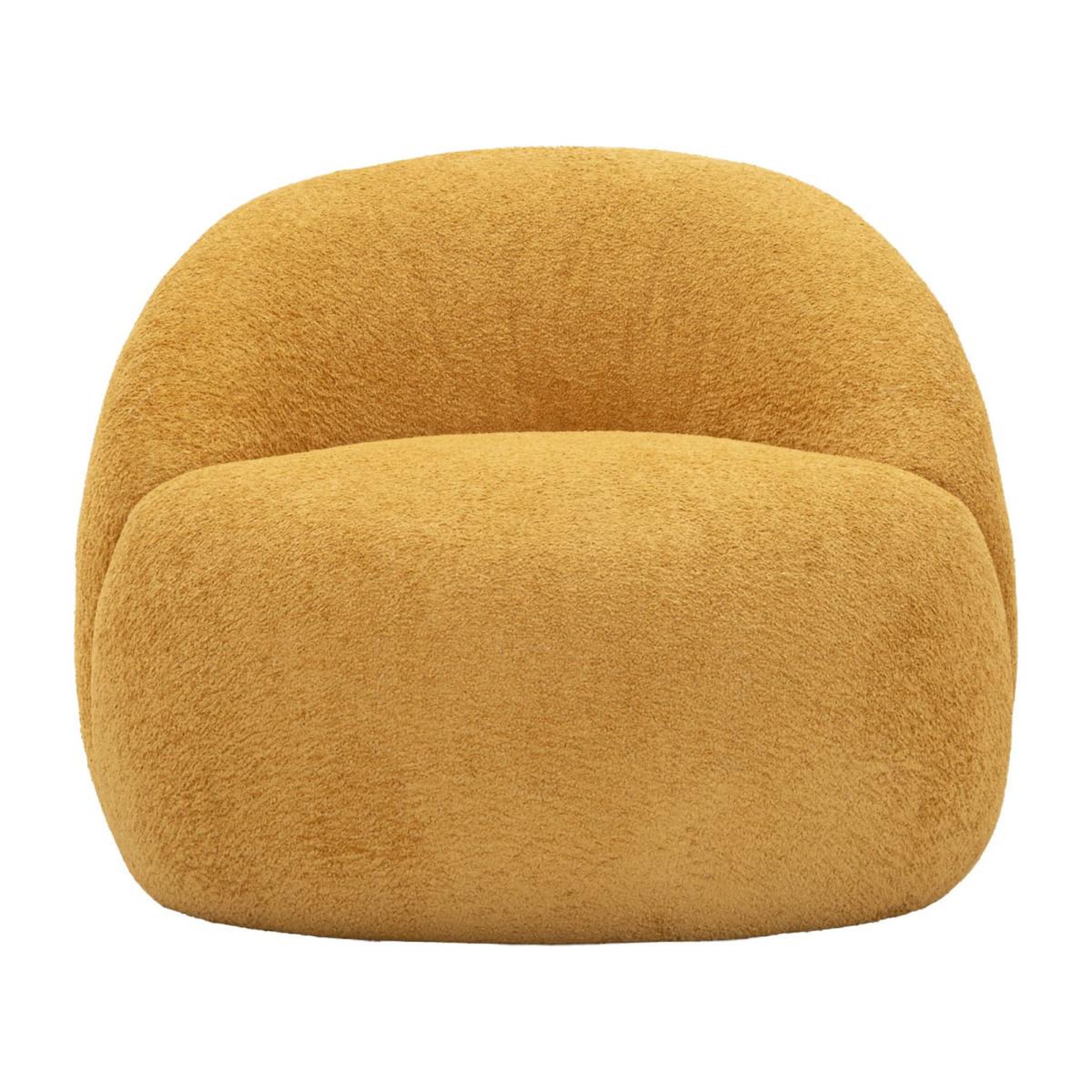 Voir la diapositive 2 : Paris Prix Fauteuil tissu bouclette  ginevra  81cm jaune