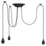 Voir la diapositive 2 : VIDAXL Lampe suspendue avec 3 porte-lampes E27 noir metal