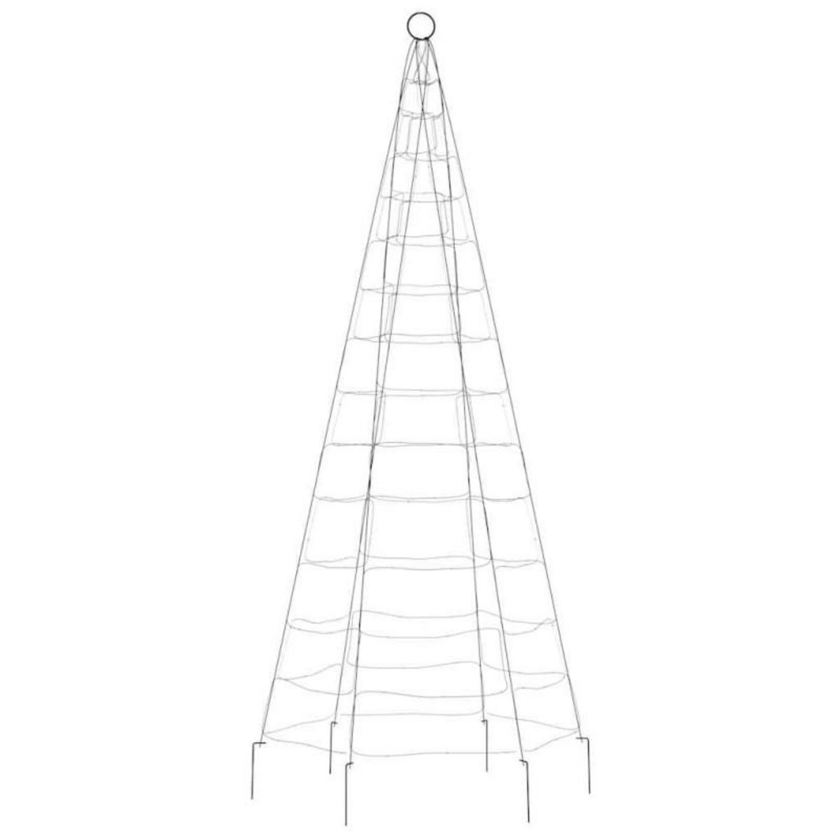 VIDAXL Sapin de Noël à LED sur mât de drapeau 200 LED blanc 180 cm