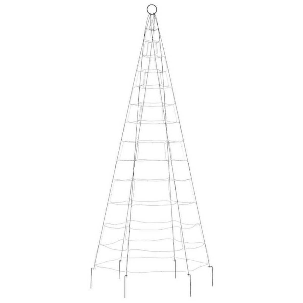 VIDAXL Sapin de Noël à LED sur mât de drapeau 200 LED blanc 180 cm