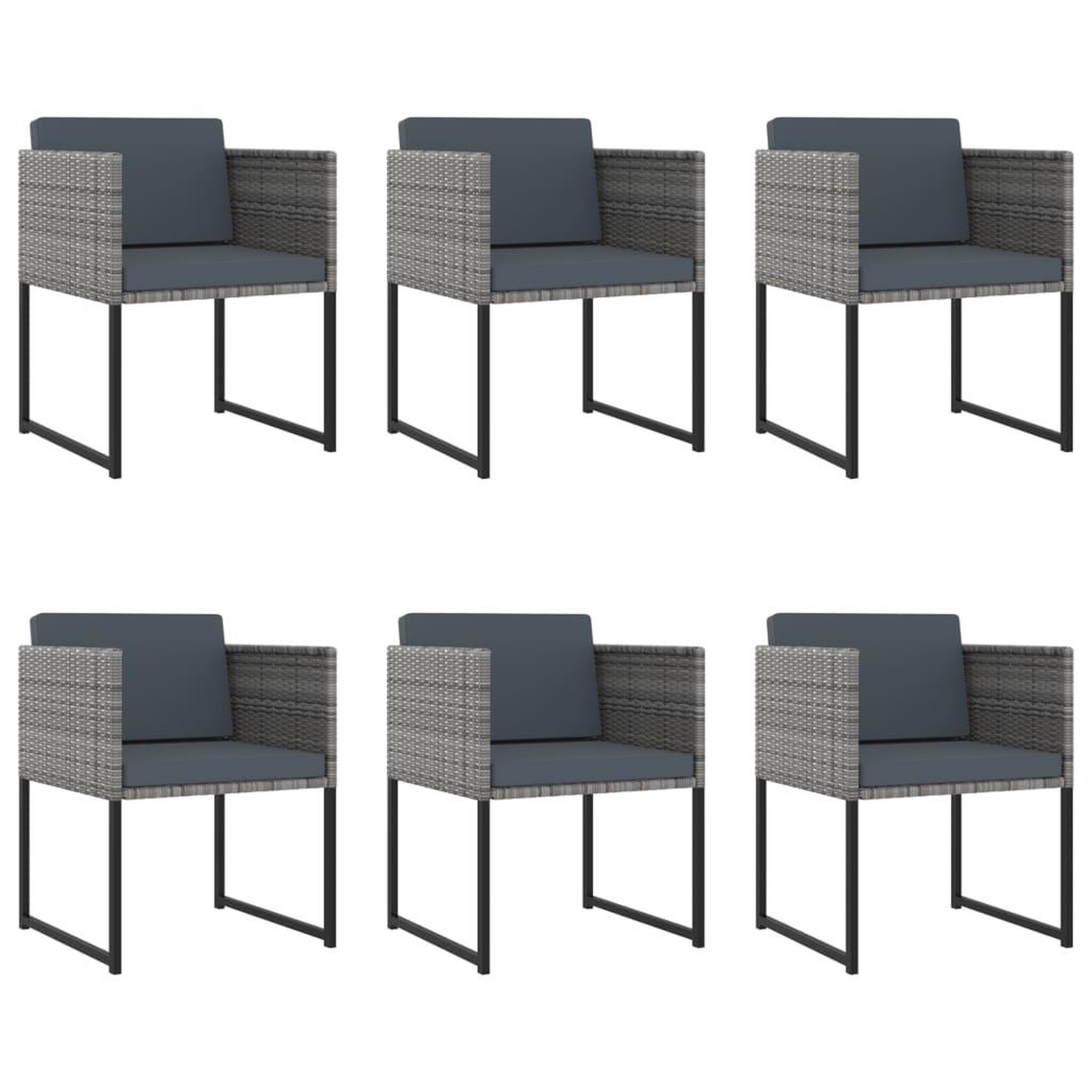 Voir la diapositive 2 : VIDAXL Ensemble a manger de jardin coussins 11 pcs Resine tressee Gris