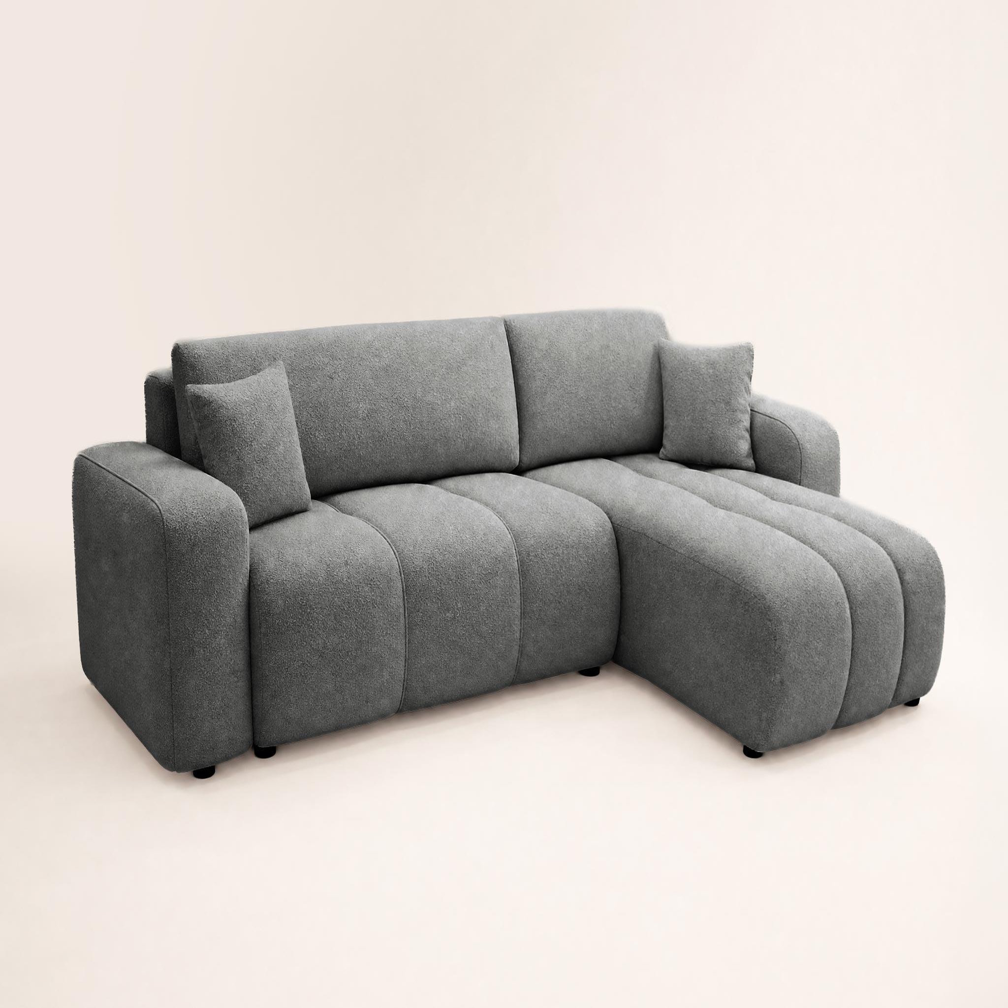 Voir la diapositive 3 : BEST MOBILIER Nicole - canapé d'angle réversible 4 places convertible avec coffre en tissu