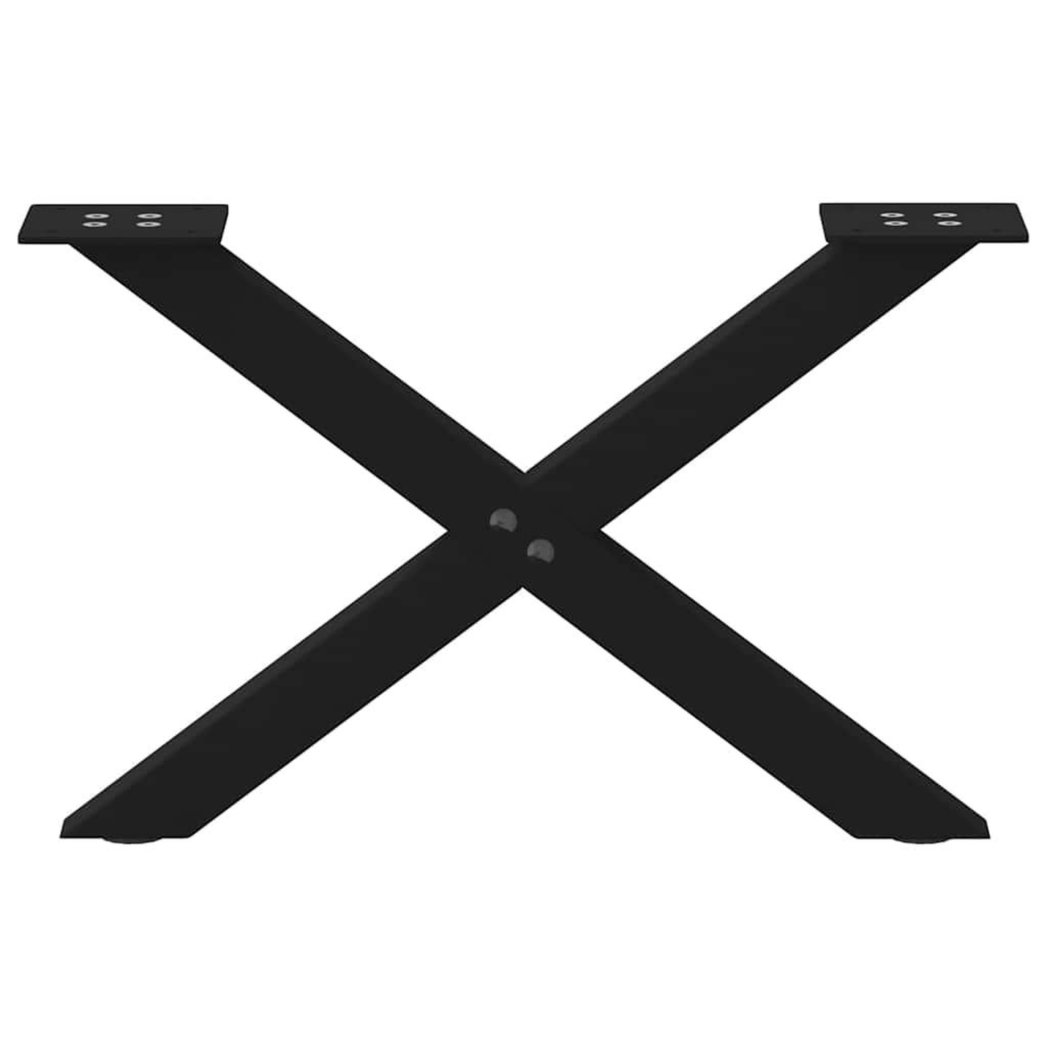 Voir la diapositive 4 : VIDAXL Pieds de table basse forme de X 2 pcs noir 50x(30-31) cm acier