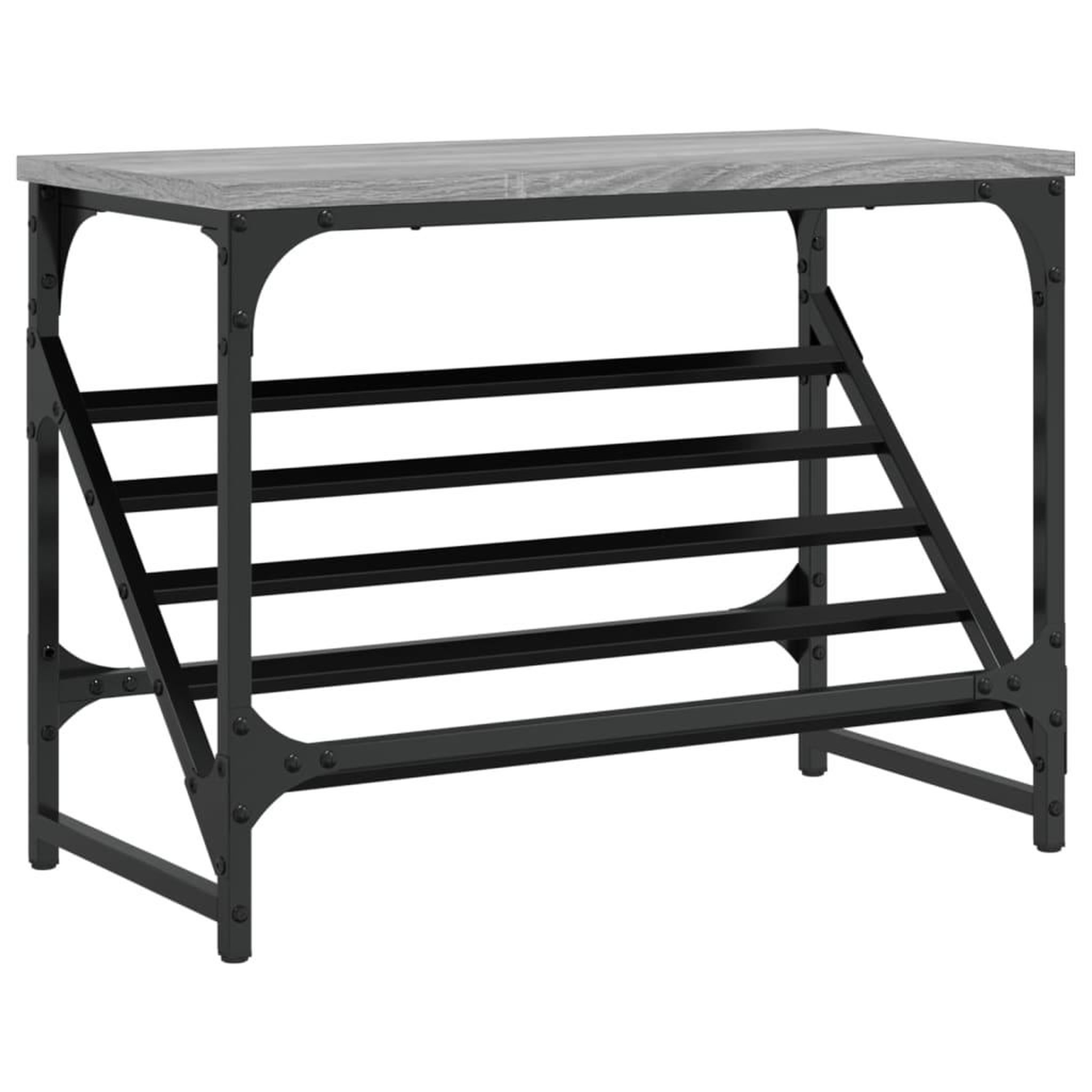 Voir la diapositive 2 : VIDAXL Etagere a chaussures sonoma gris 60x30x45 cm bois d'ingenierie