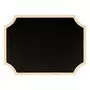 Artemio Tableau noir étiquette avec bordure bois 15 x 11 x 0,5 cm