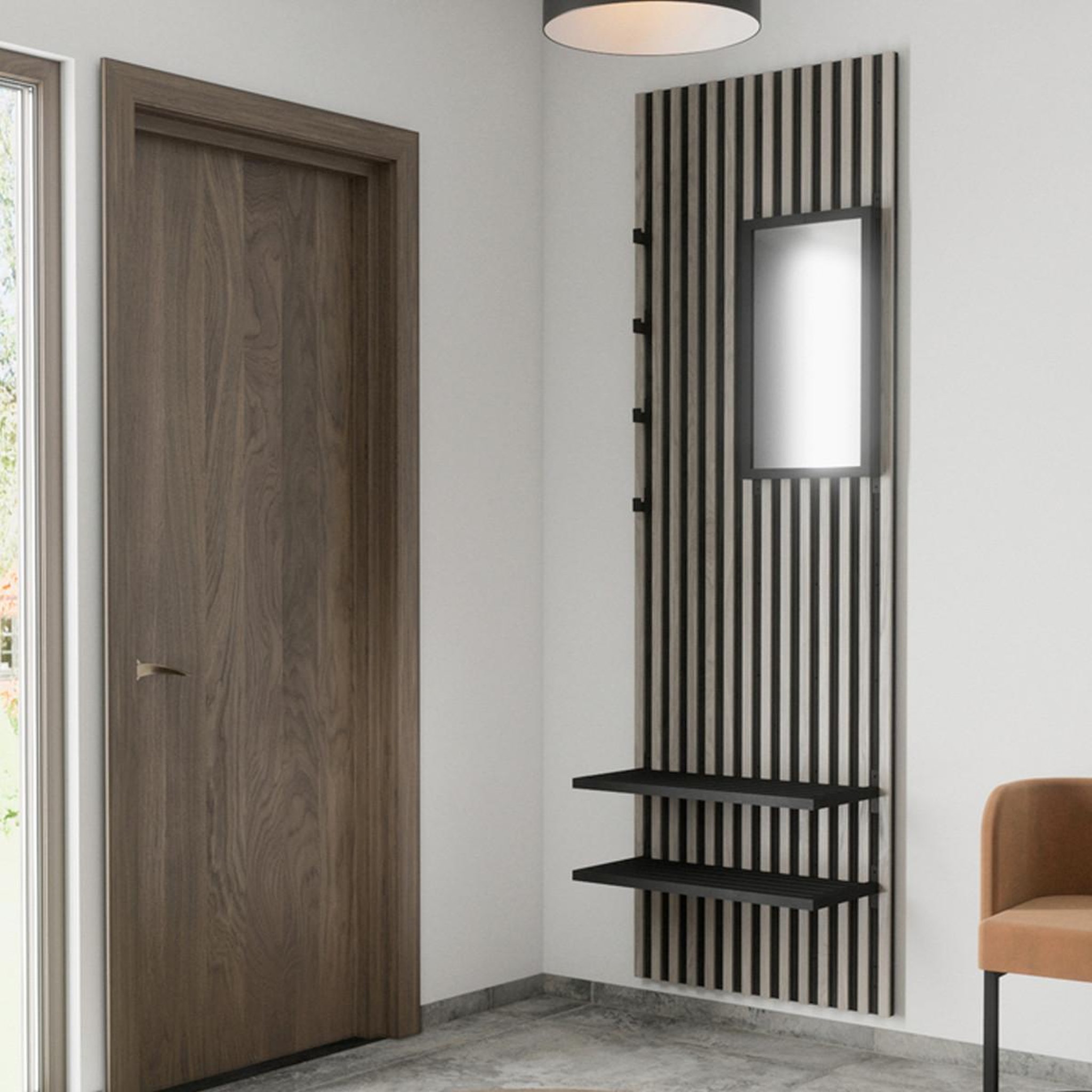 Voir la diapositive 4 : Paris Prix Miroir mural design  nimes  73cm noir