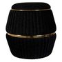 Voir la diapositive 1 : Paris Prix Pouf Matelassé Design  Doric  53cm Noir & Or
