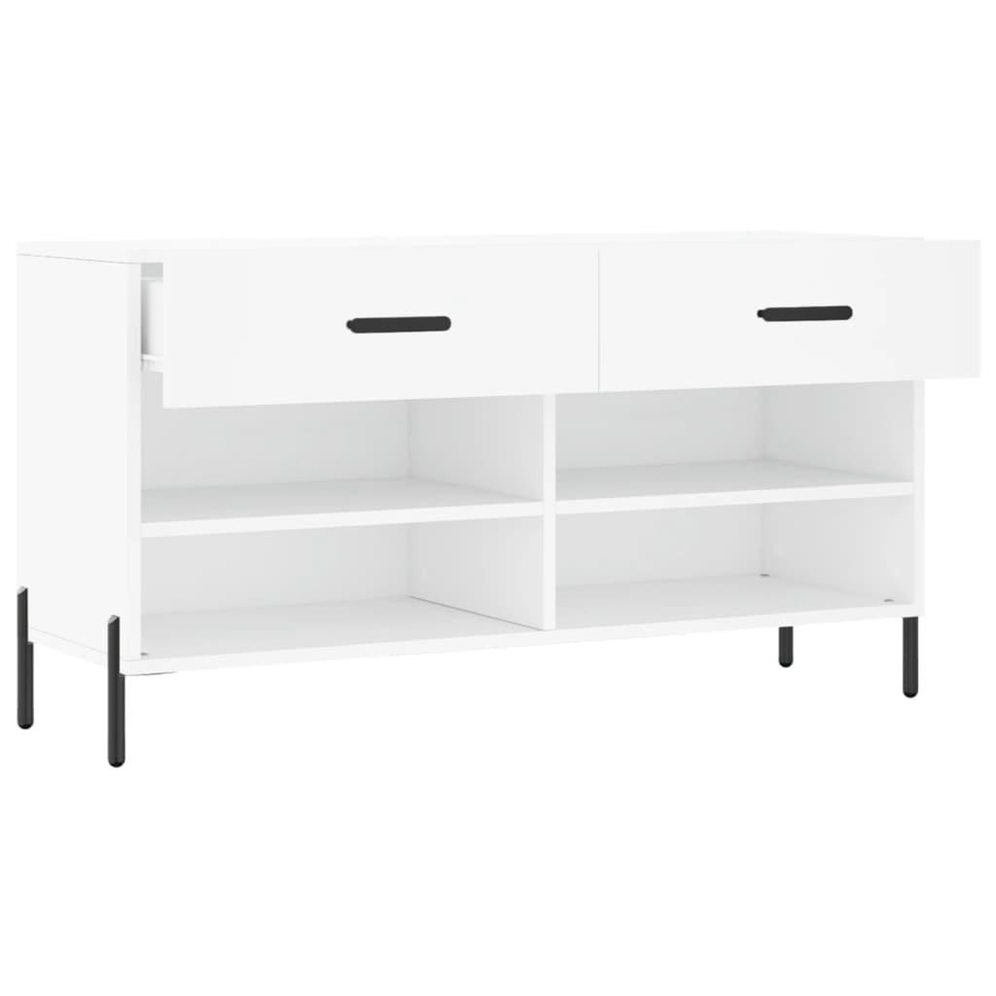 Voir la diapositive 5 : VIDAXL Banc a chaussures blanc 102x35x55 cm bois d'ingenierie