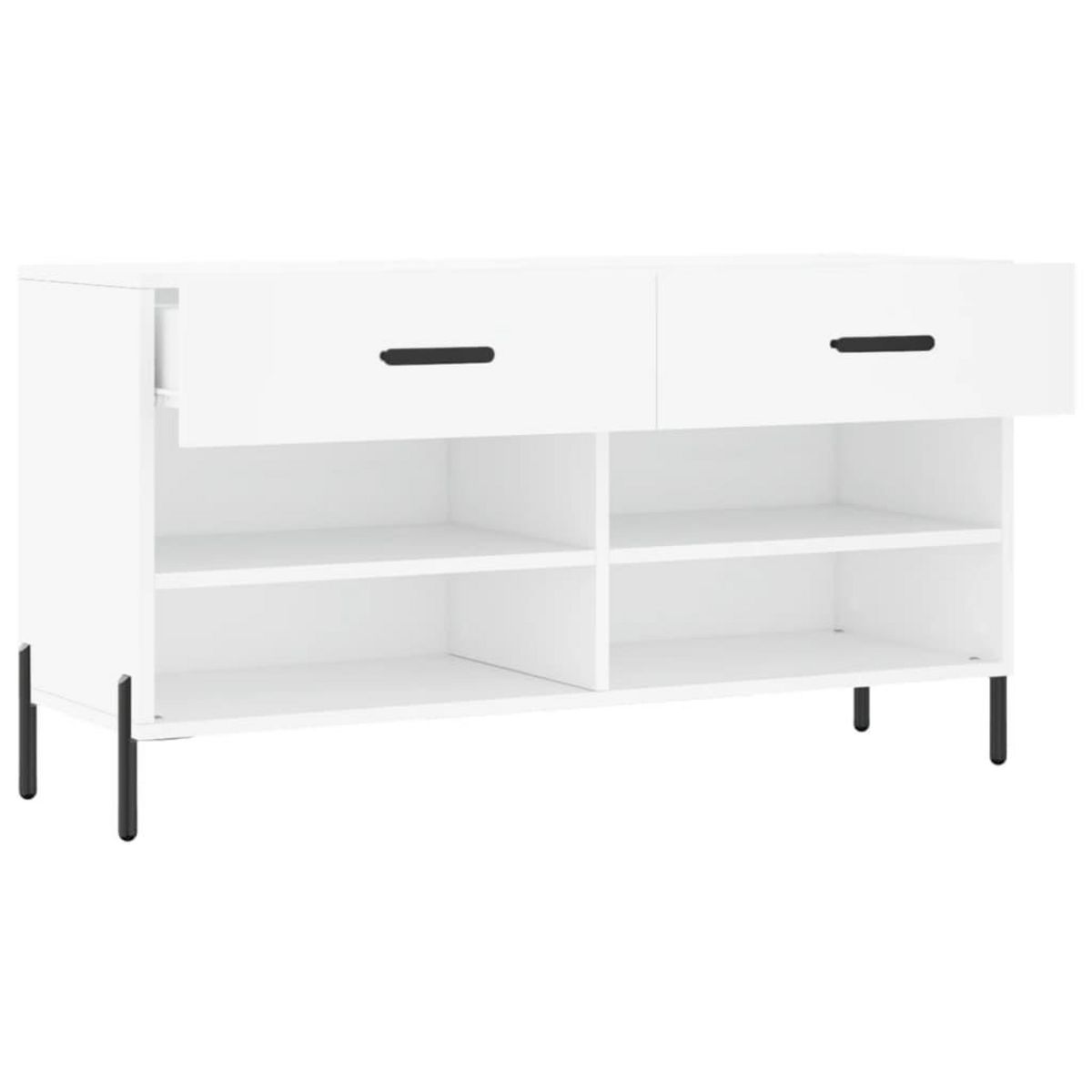 VIDAXL Banc a chaussures blanc 102x35x55 cm bois d'ingenierie