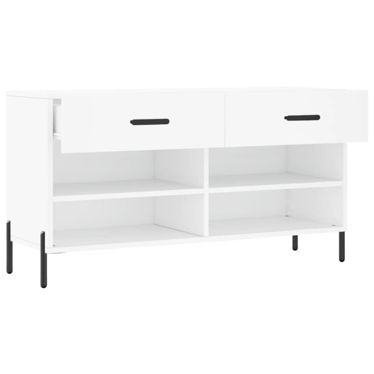 VIDAXL Banc a chaussures blanc 102x35x55 cm bois d'ingenierie