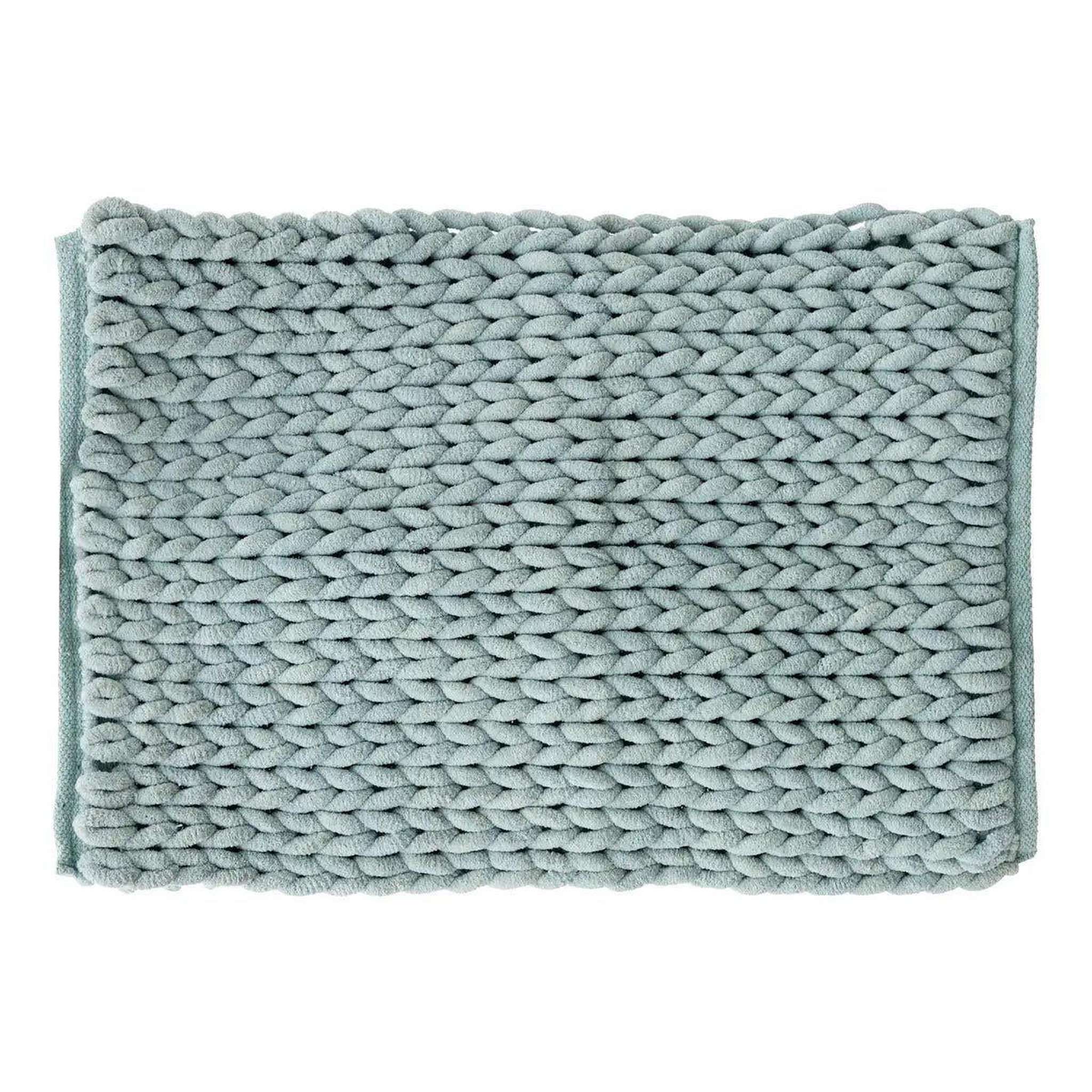 FIVE Tapis salle de bain  tissé épais  50x75cm bleu arctique