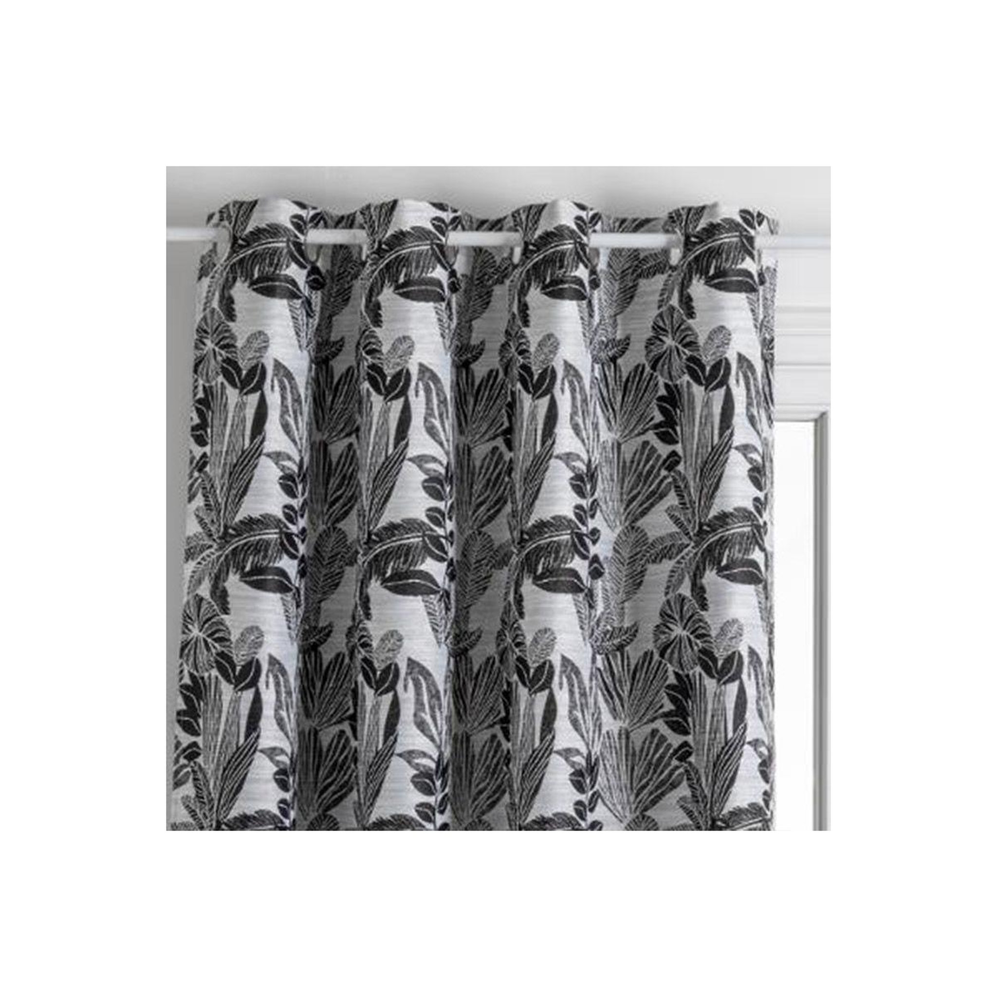 ATMOSPHERA Rideau jacquard à œillets  bejuco  140x260cm noir