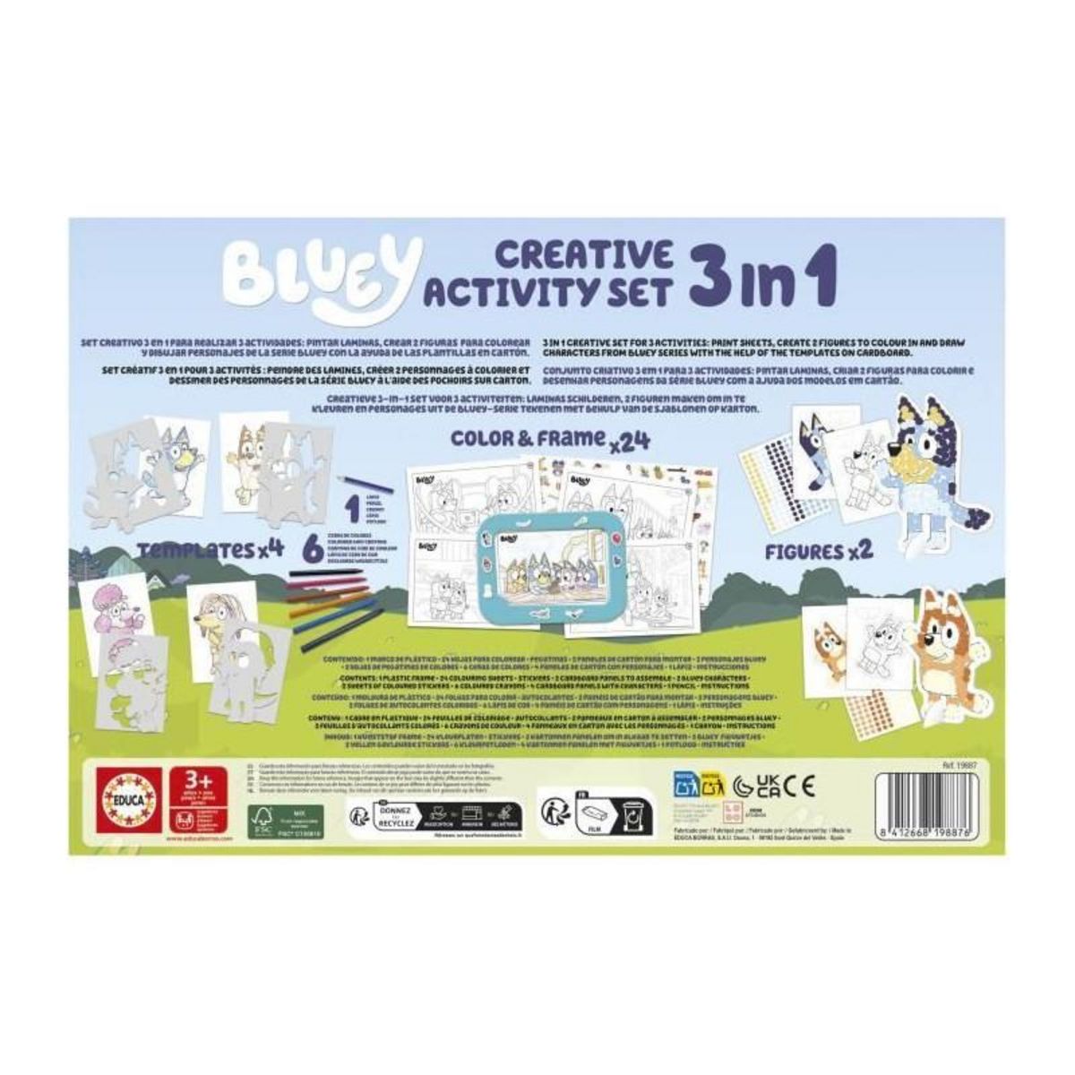 EDUCA Set créatif - EDUCA - Décoration et modelage des personnages Bluey - 3 activités des 3 ans