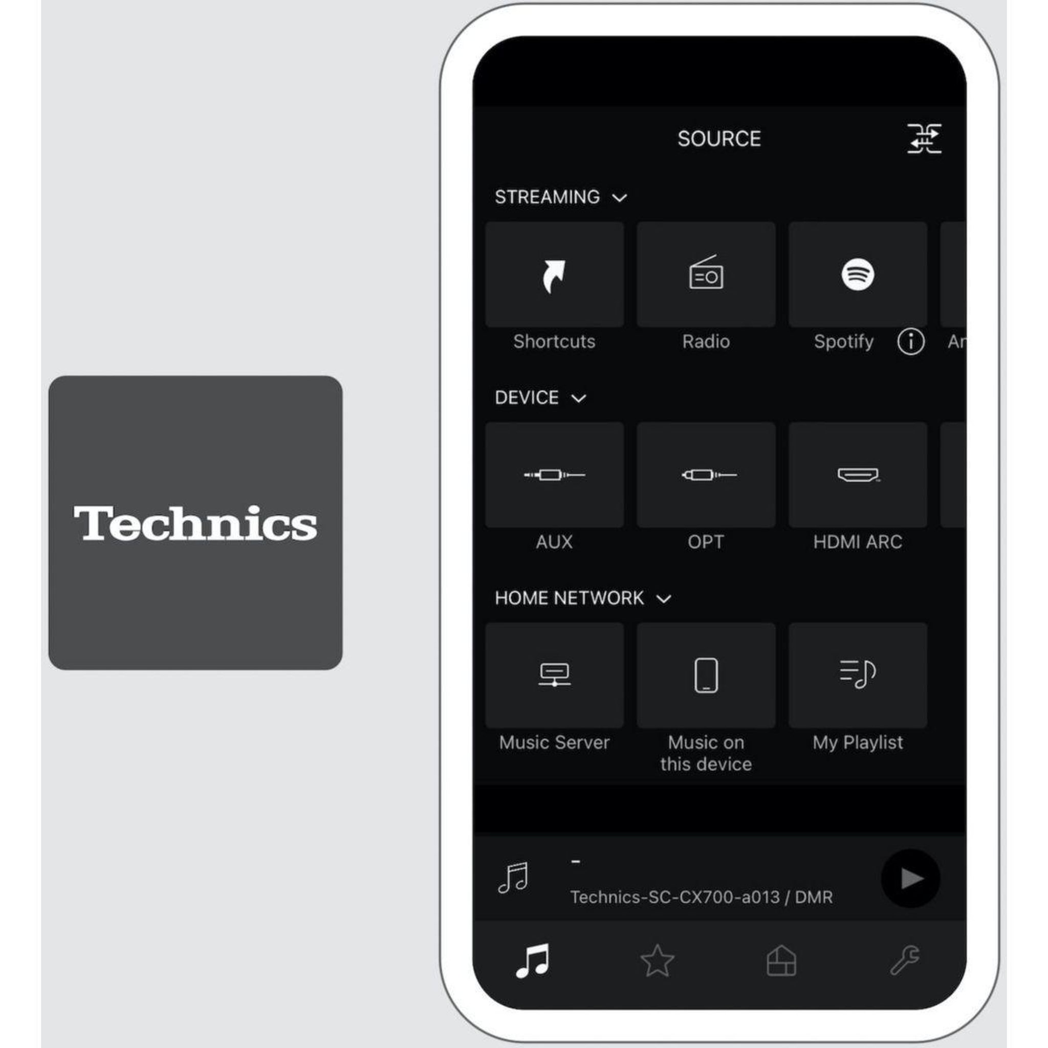 Voir la diapositive 4 : TECHNICS Enceinte bibliothèque active SC-CX700E-H
