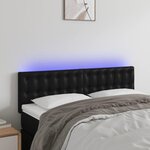 VIDAXL Tete de lit avec LED noir 144x5x78/88 cm similicuir