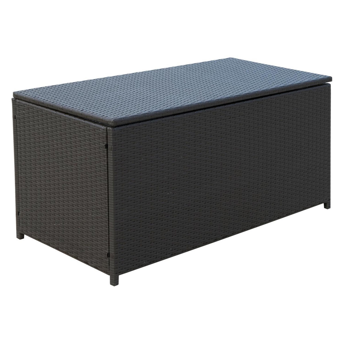 OUTSUNNY Coffre malle de rangement 118L x 54l x 59H cm résine tressée imitation rotin café foncé