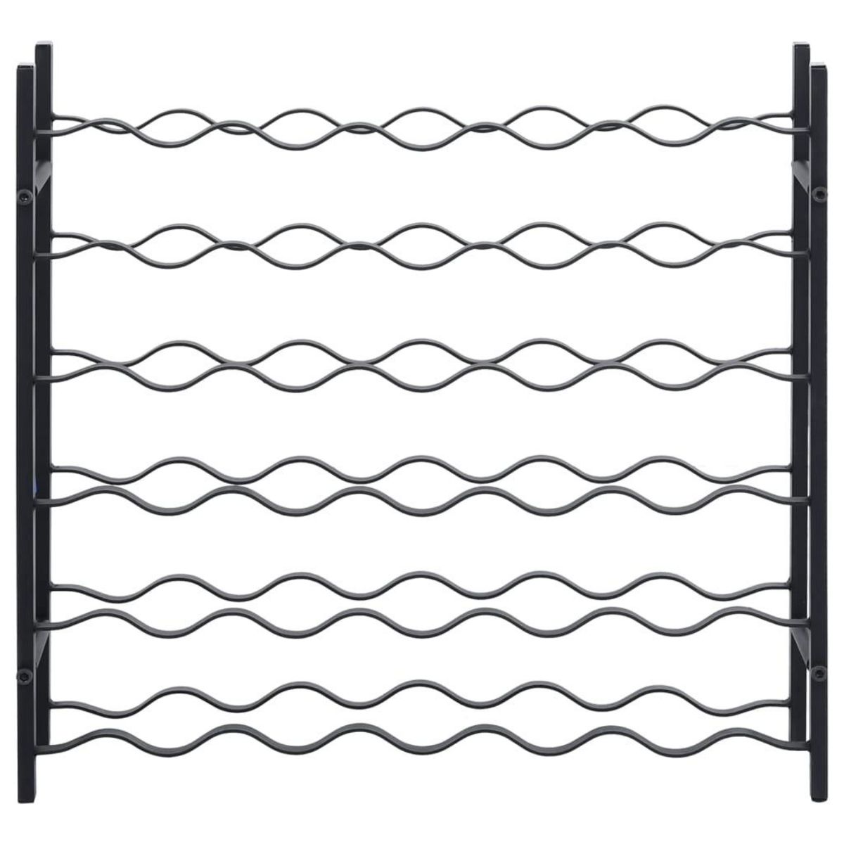 VIDAXL Casier a bouteilles pour 36 bouteilles Noir Fer