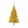 VIDAXL Arbre de Noël artificiel pre-eclaire et boules dore 210 cm PET