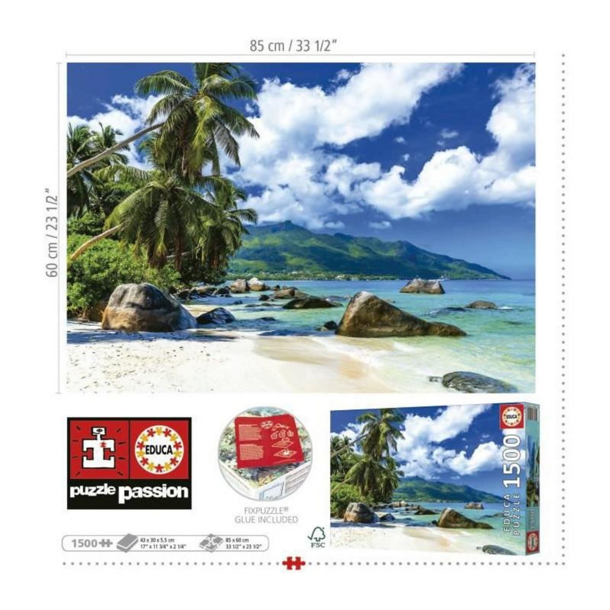 EDUCA SEYCHELLES - Puzzle de 1500 pieces