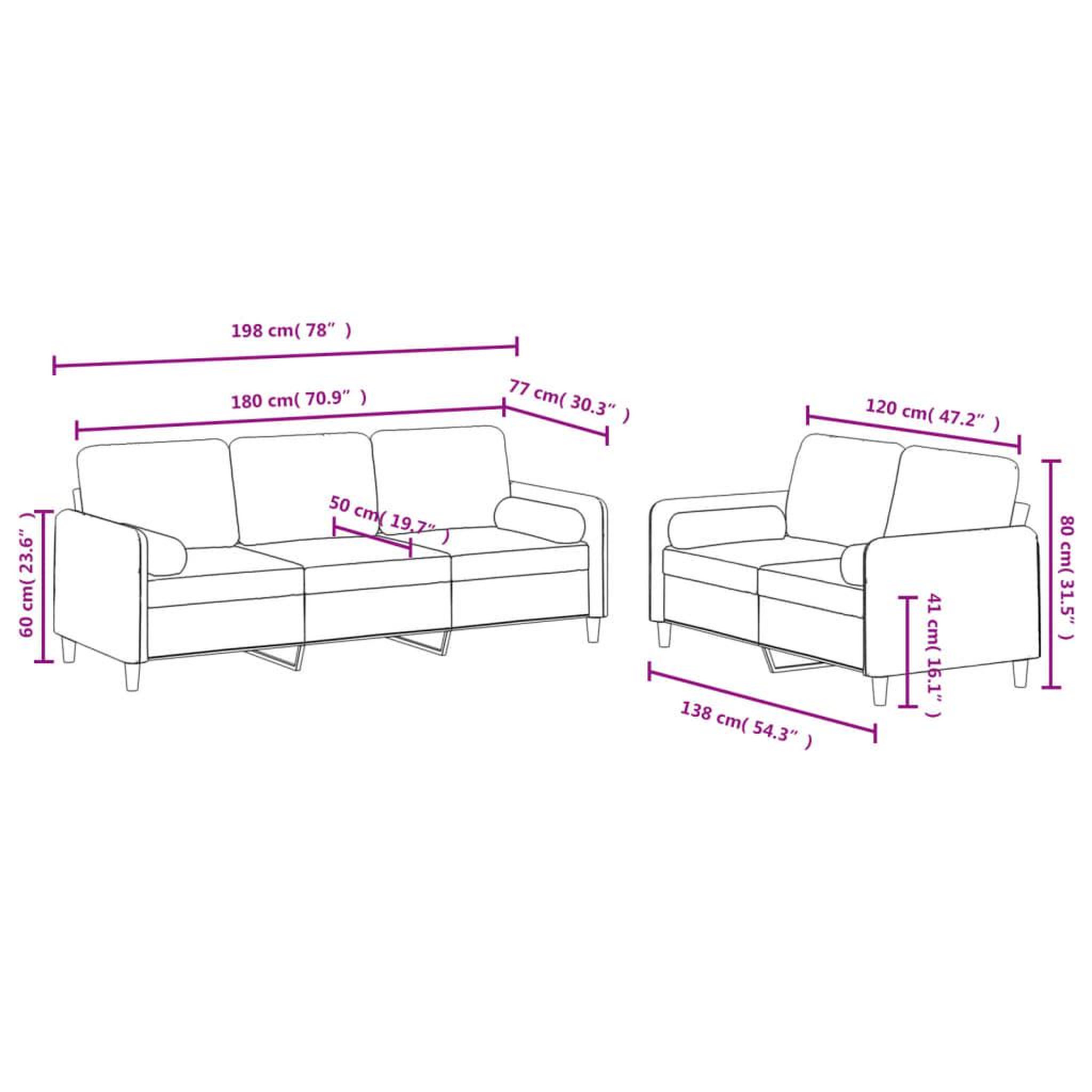 Voir la diapositive 6 : VIDAXL Ensemble de canapes 2 pcs avec coussins bleu velours