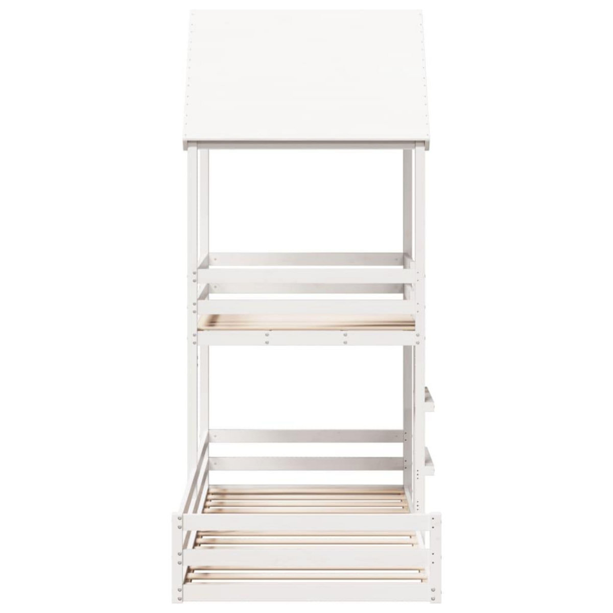 VIDAXL Lit superpose sans matelas blanc 90x200 cm bois de pin massif