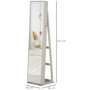 Voir la diapositive 3 : HOMCOM HOMCOM Armoire à bijoux avec miroir sur pied multi-rangements éclairage LED blanc dim. 38L x 38l x H157 cm