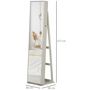 Voir la diapositive 3 : HOMCOM HOMCOM Armoire à bijoux avec miroir sur pied multi-rangements éclairage LED blanc dim. 38L x 38l x H157 cm