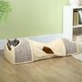 Voir la diapositive 2 : PAWHUT Tunnel pour chat modulable - 3 portes, 2 griffoirs - sisal peluche beige