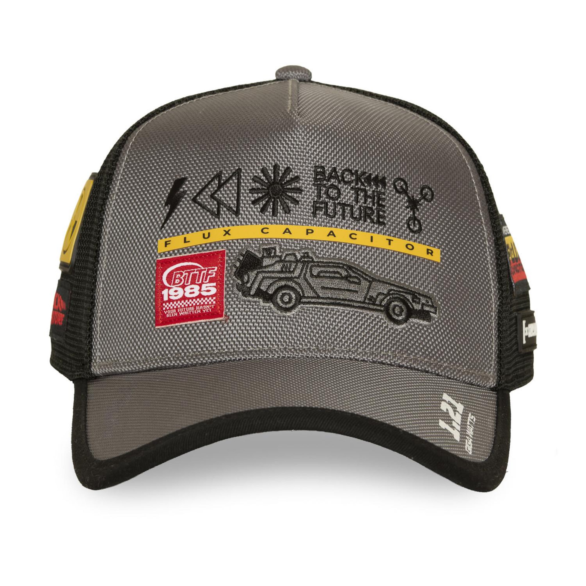 Voir la diapositive 2 : CAPSLAB Casquette trucker premium canva avec filet Back to the future