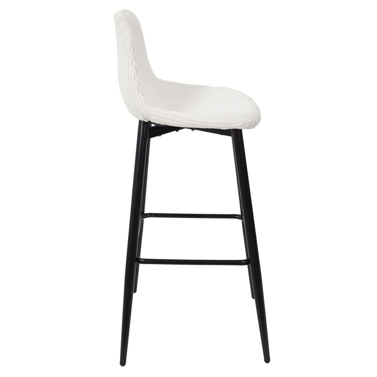 TOILINUX Lot de 2 chaises de bar côtelées SCOTT