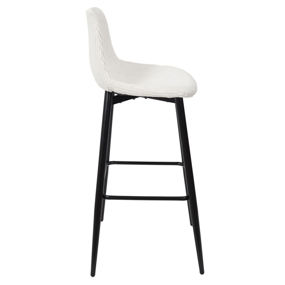 TOILINUX Lot de 2 chaises de bar côtelées SCOTT