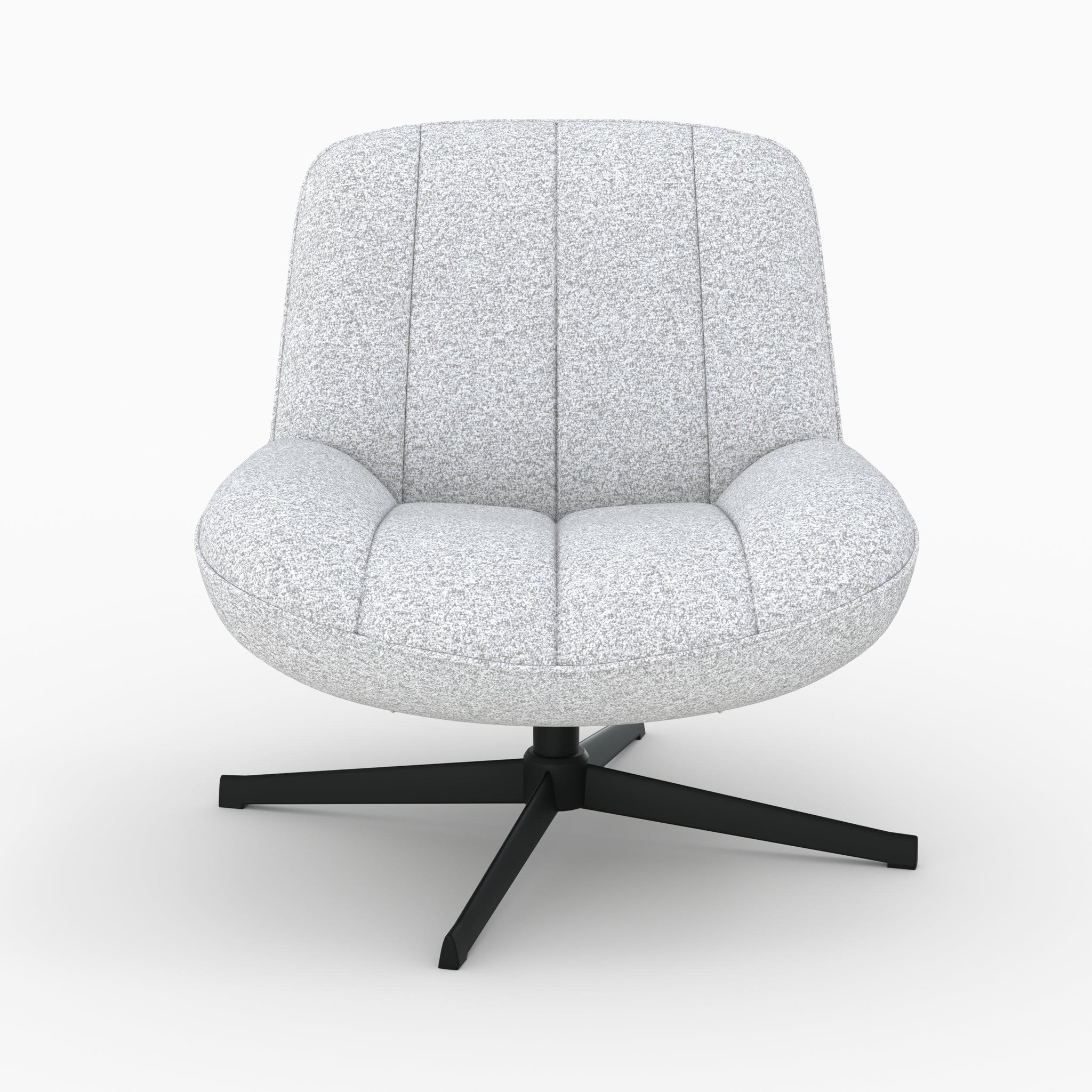 Voir la diapositive 6 : MAISON PAVANE Fauteuil pivotant en tissu bouclé gris chiné-elvis