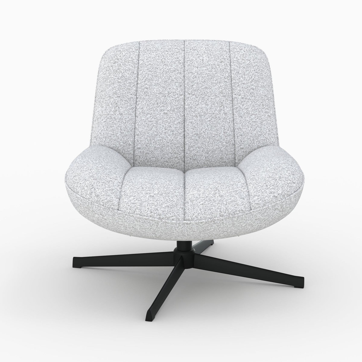 Rendez vous déco Fauteuil pivotant en tissu bouclé gris chiné-Elvis