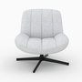 Voir la diapositive 6 : Rendez vous déco Fauteuil pivotant en tissu bouclé gris chiné-Elvis