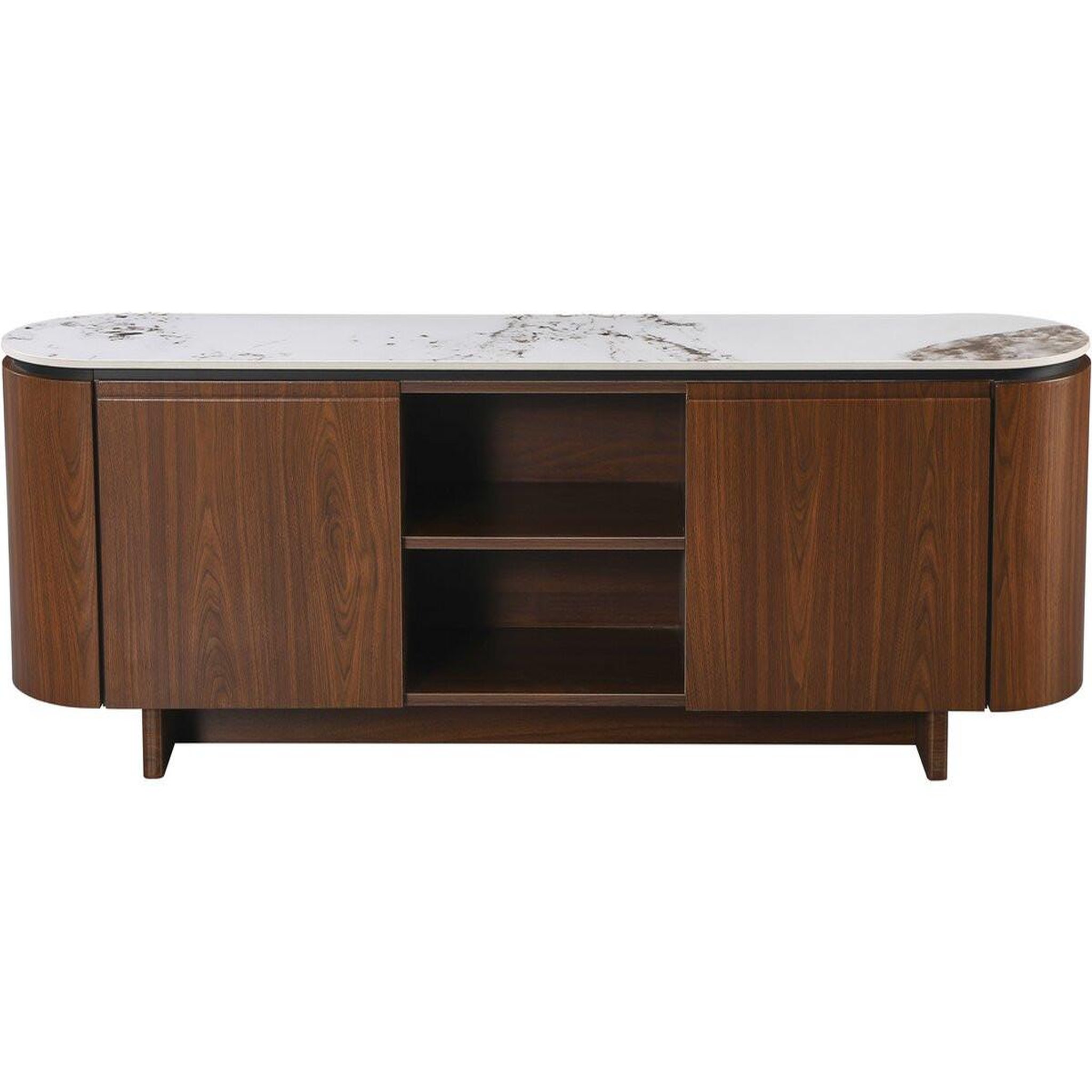 Habitat et Jardin Meuble tv en bois avec plateau en céramique  stonea  - 200 x 40 x 55 cm - marron