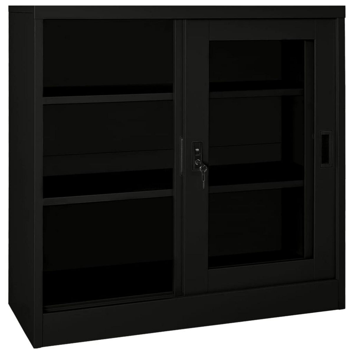 VIDAXL Armoire a portes coulissantes Noir 90x40x90 cm Acier