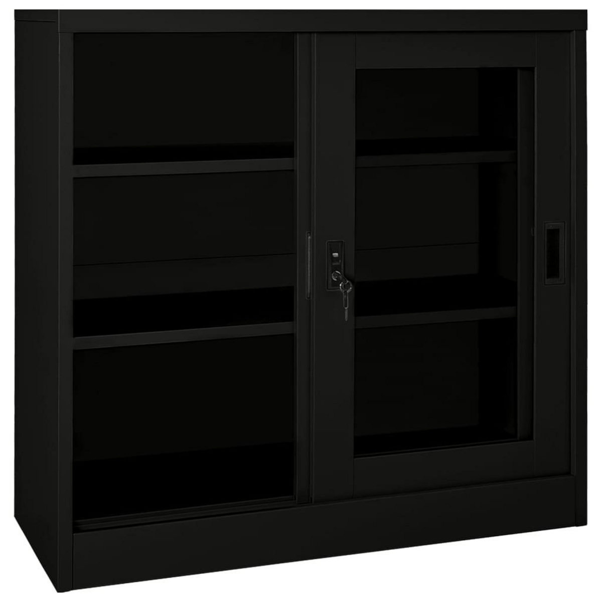 VIDAXL Armoire a portes coulissantes Noir 90x40x90 cm Acier