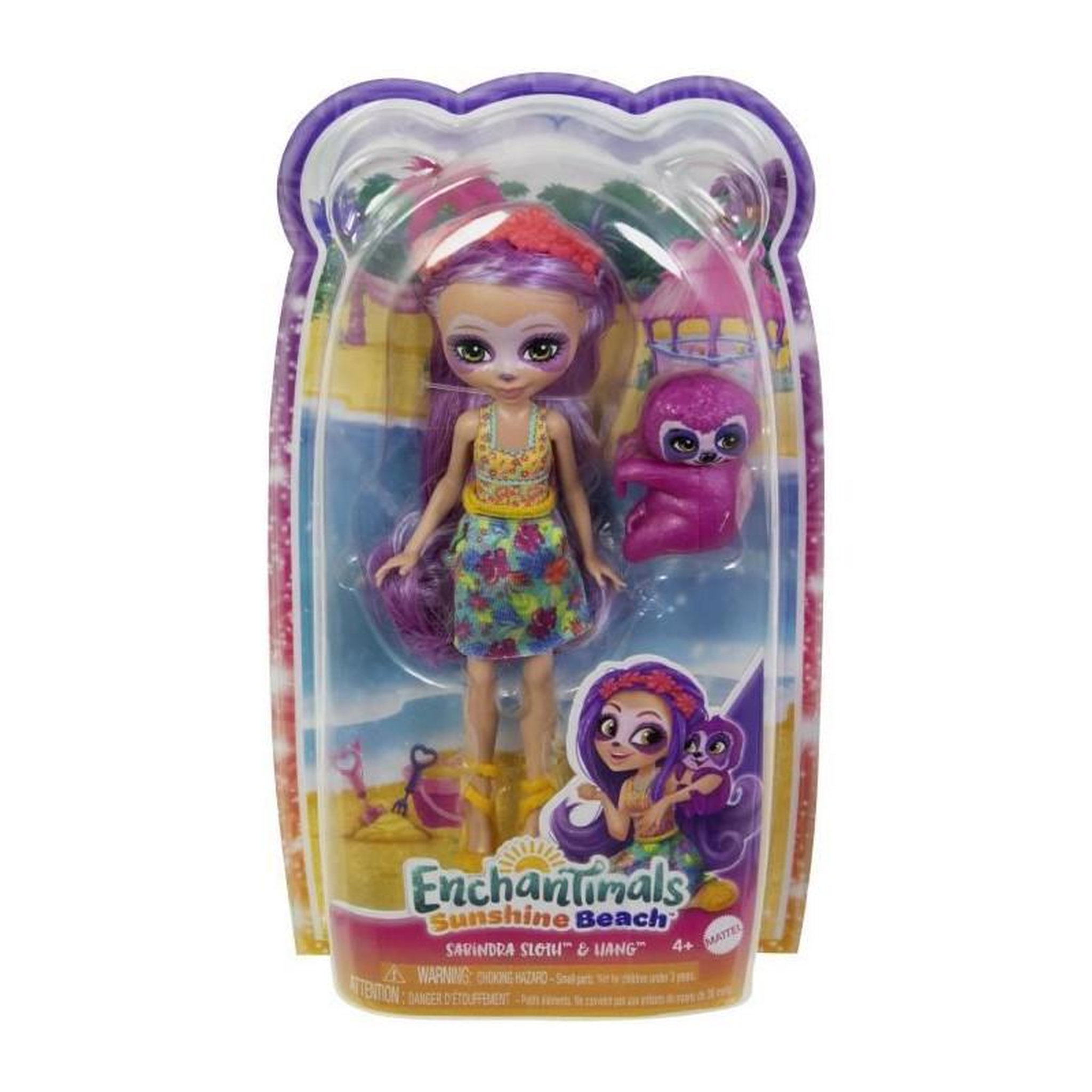 Voir la diapositive 5 : ENCHANTIMALS ENCHANTIMALS Sunshine Beach, Sabindra Paresseux et Son Animal de Compagnie Tang - HRX82